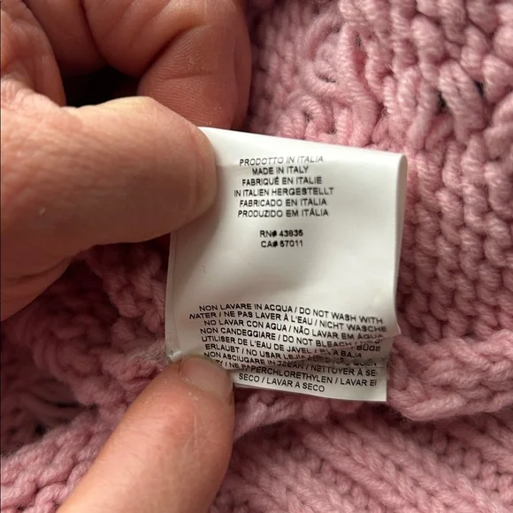 Red Valentino Pink Open-Knit Wool Blend Sweater Size M Made in Italy - Picture 11 of 11